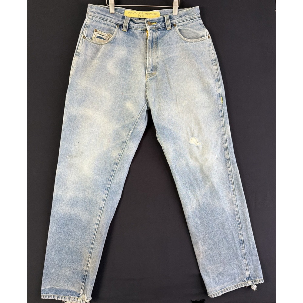 Vintage Y2K Yellow Rat NYC Bastard Baggy Jeans Men's 34 Heavily Distressed